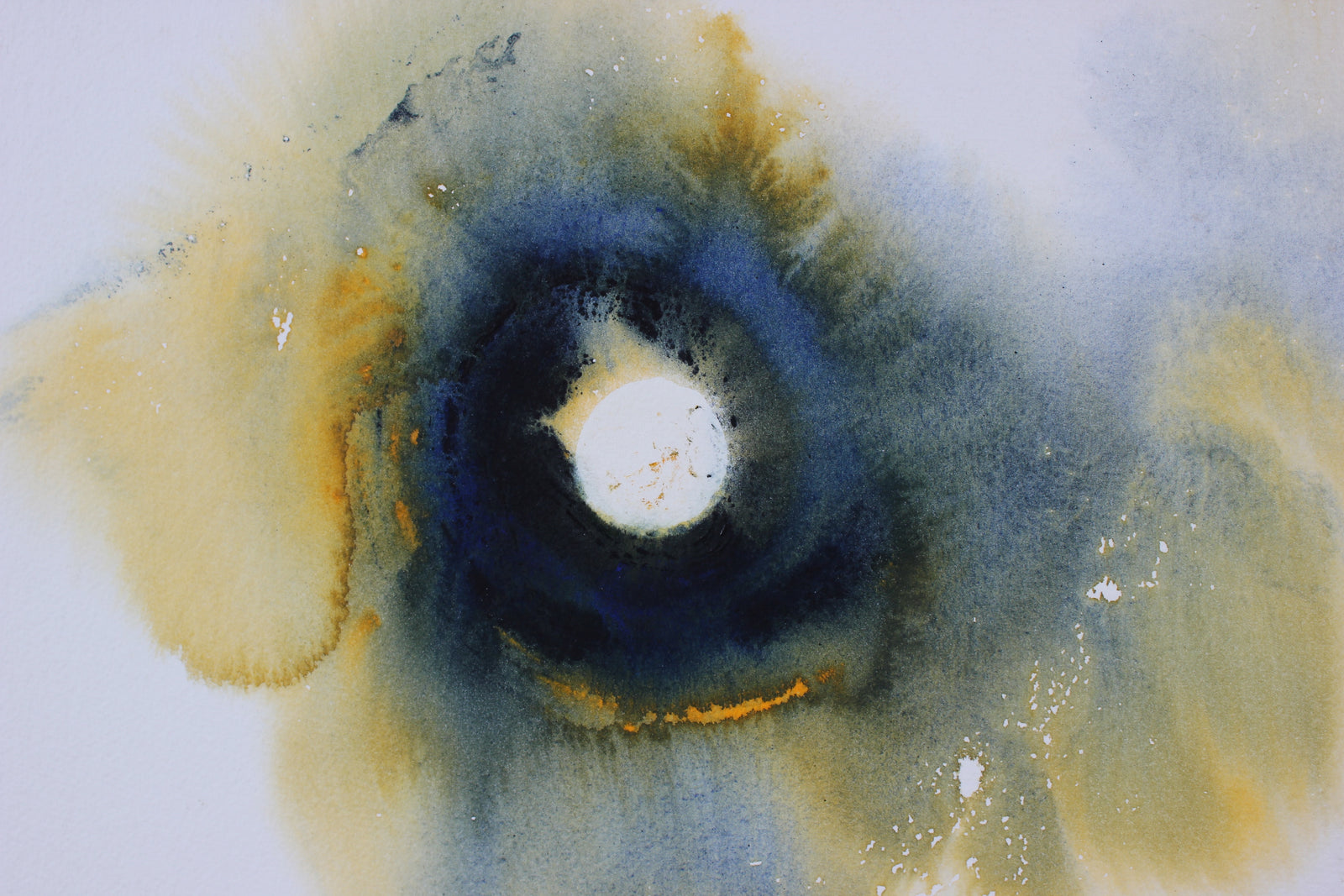 Nighttime Moon & Sky<br>Late 20th Century Watercolor<br><br>#47304