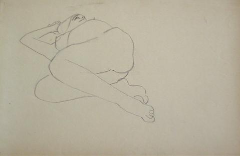 Nude in Repose<br>Graphite, 1930-50s<br><br>#15900