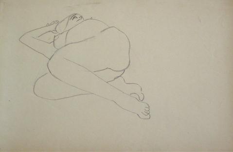 Nude in Repose<br>Graphite, 1930-50s<br><br>#15900