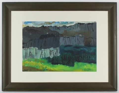 <i>Mountains And Forest</i><br>1944 Gouache<br><br>#31351