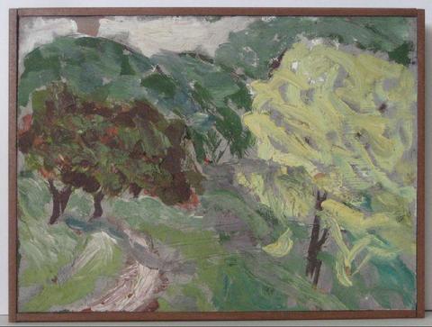 California Expressionist Trees<br>1940-60s Oil<br><br>#4277