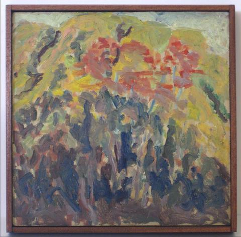 CA Expressionist Abstracted Landscape<br>1940-60s Oil<br><br>#4270