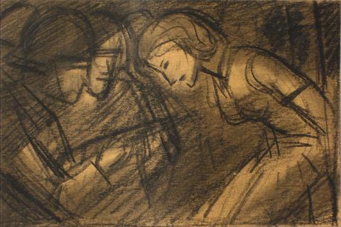 An Interrogation<br>1930-60s Graphite Sketch<br><br>#13197