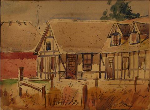 &lt;i&gt;Solvang House&lt;/i&gt;&lt;br&gt;1930-60s, Ink &amp; Watercolor on Paper&lt;br&gt;&lt;br&gt;#13398
