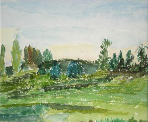 <i>Saratoga Springs</i><br>Watercolor on Paper<br><br>#15291