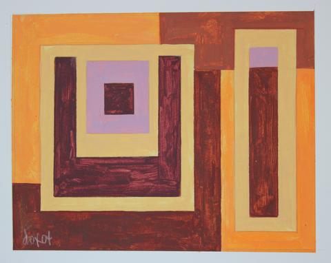 Warm Geometric Abstract<br>2004 Acrylic on Paper<br><br>#19206