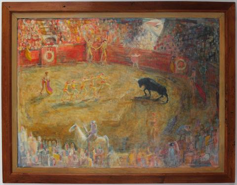 <i>Portuguese Bullfight, Lisbon</i><br>Mid Century Oil<br><br>#19280