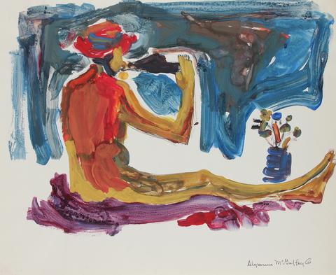 <i>Wine & Flowers</i><br>1950-60s Distemper Figure<br><br>#23424