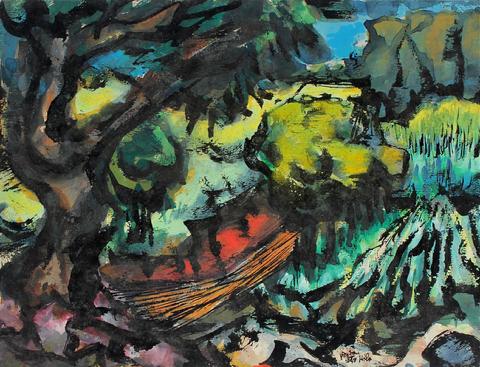 <i>Abstracted Hawaii Scene</i><br>1948 Gouache<br><br>#30964