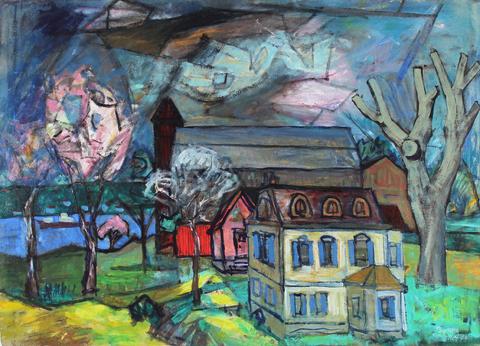 <i>Early Spring Near Iriquois</i><br>1956 Oil & Casein<br><br>#33271