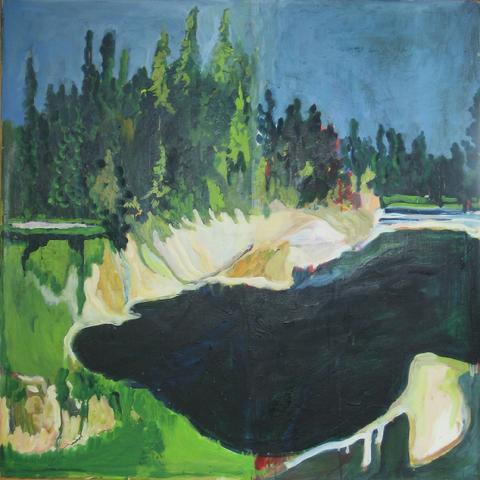<i>Lagoon at Port Susan, Puget Sound</i><br>1950-60s Oil Landscape<br><br>#4052