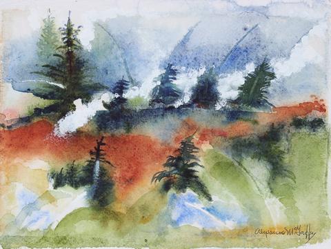 <i>Forest Hills, Sonoma, CA</i>, Watercolor<br>Late 20th - Early 21st Century<br><br>#43877