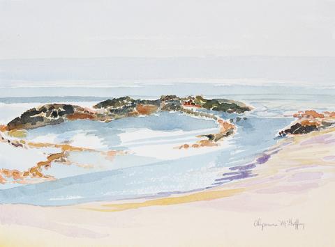 <i>Pescadero Rocks, San Mateo Watercolor</i><br>Late 20th - Early 21st Century<br><br>#43886