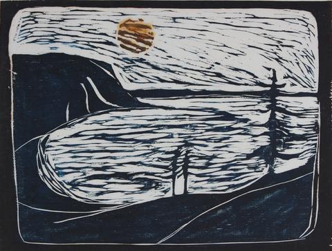 <i>Bear Valley II</i><br>1968 Woodcut on Mulberry Paper<br><br>#44045