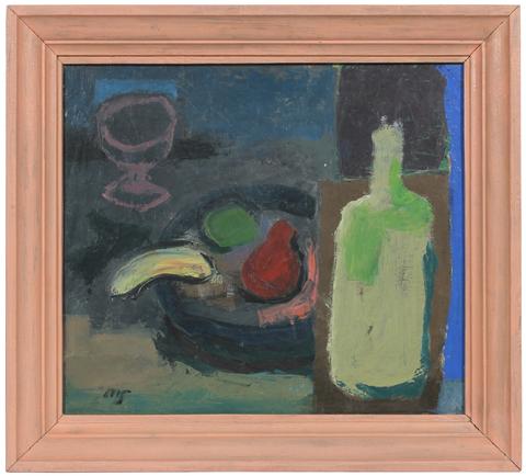 Modernist Fruit Still Life<br>Late 1940s Oil<br><br>#50615
