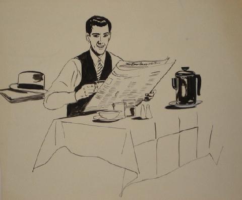 At the Breakfast Table<br>Ink, 1946-54<br><br>#5978
