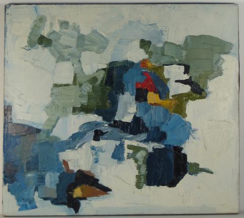 Brushstroke Abstract<br>Mid Century Oil<br><br>#6828