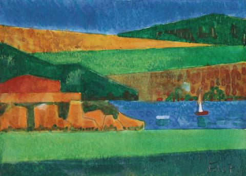 <i>Boulder Point, Big Bear</i><br>2007 Watercolor<br><br>#71269