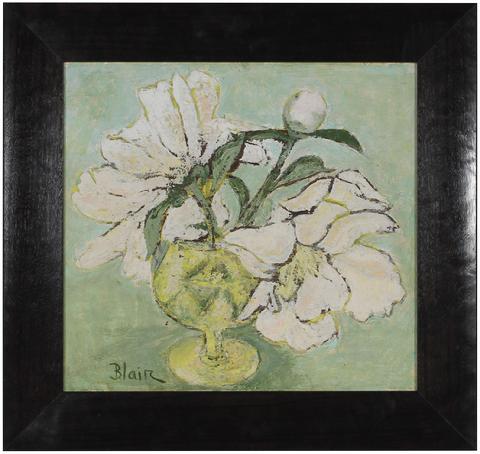 Camellia Flowers in A Vase&lt;br&gt;Mid Century Oil&lt;br&gt;&lt;br&gt;#69710