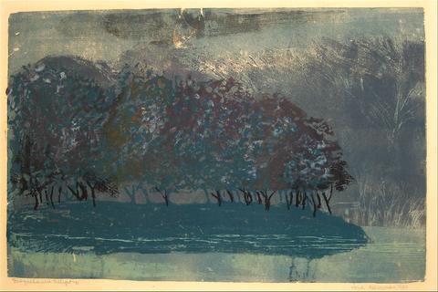 <i>Susquehanna Twilight</i><br>1966 Woodcut<br><br>#8819