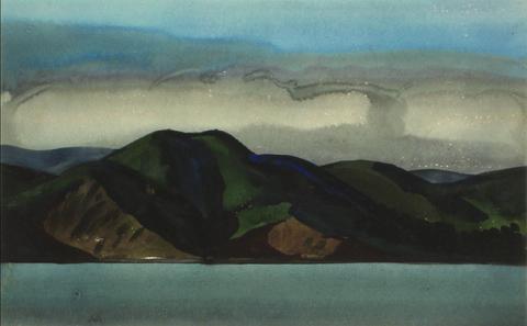 <i>Fog Over Marin</i><br>1930s Watercolor<br><br>#9608