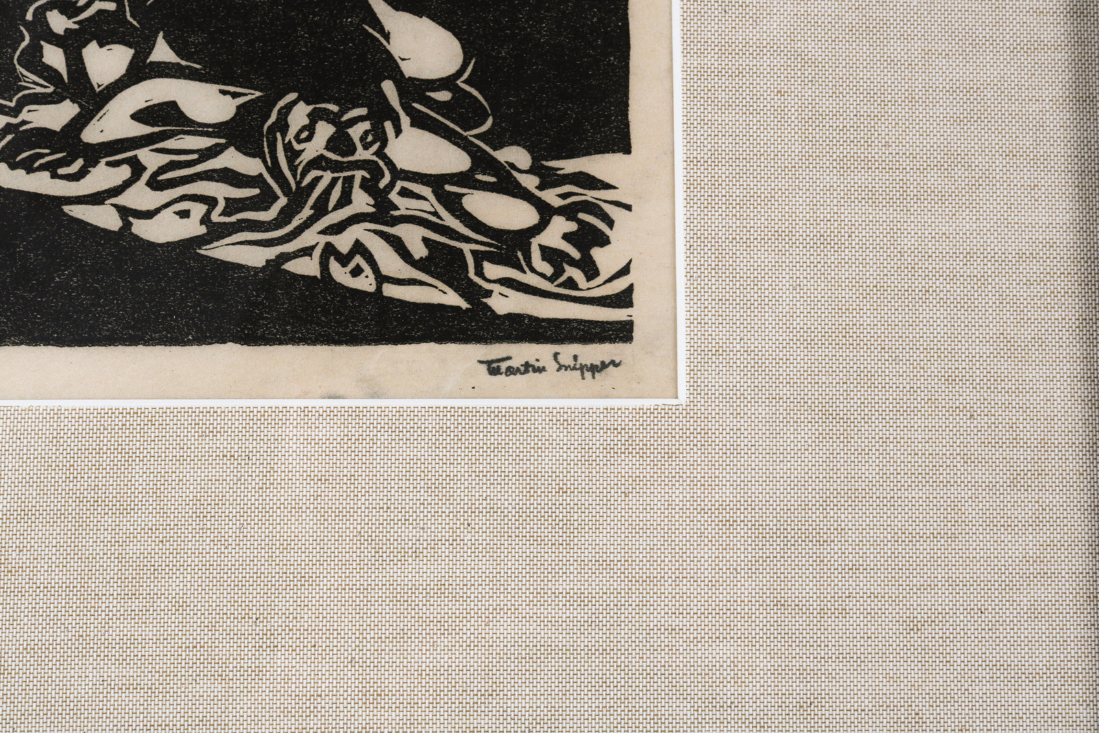 Modernist Mining Town Vignettes <br>Mid 20th Century Linoleum Block Print <br><br>#49649