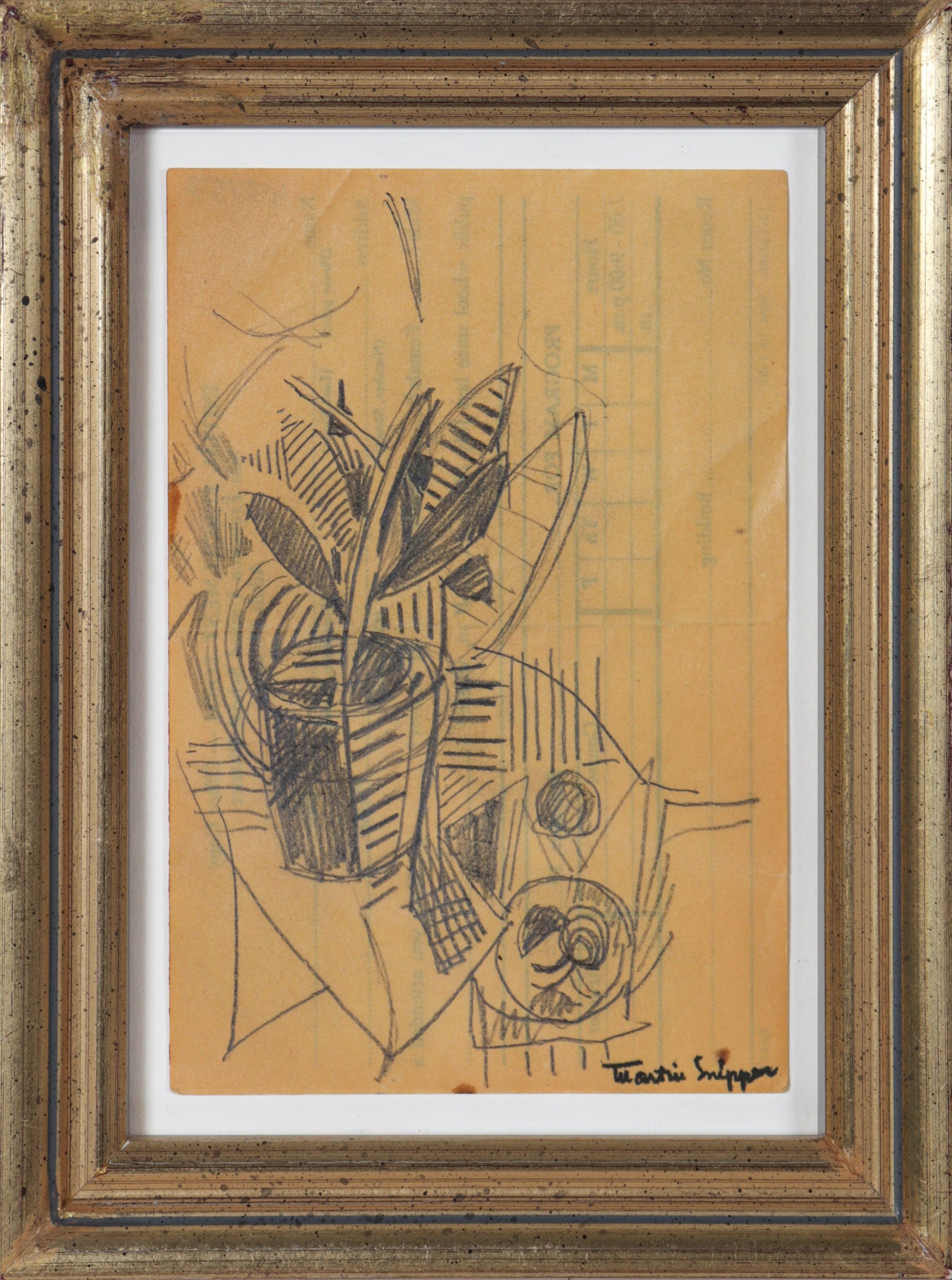 Monochromatic Still Life<br>Mid 20th C. Graphite<br><br>#49957