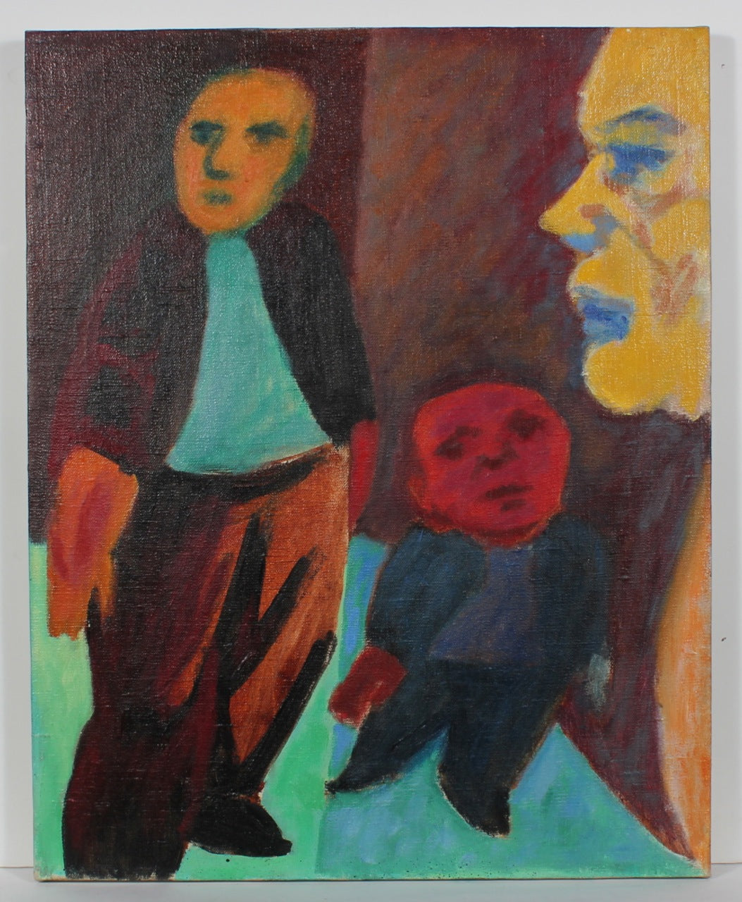 Surreal Mid-Century Figures <br>Late 1940s Oil <br><br>#50217