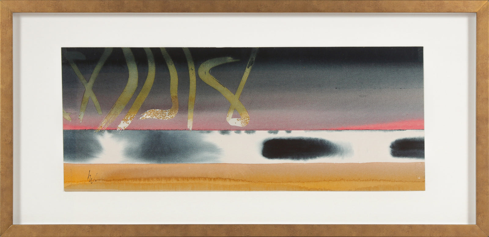 Colorful Abstracted Brushstrokes <br>Late 20th Century Watercolor <br><br>#52236