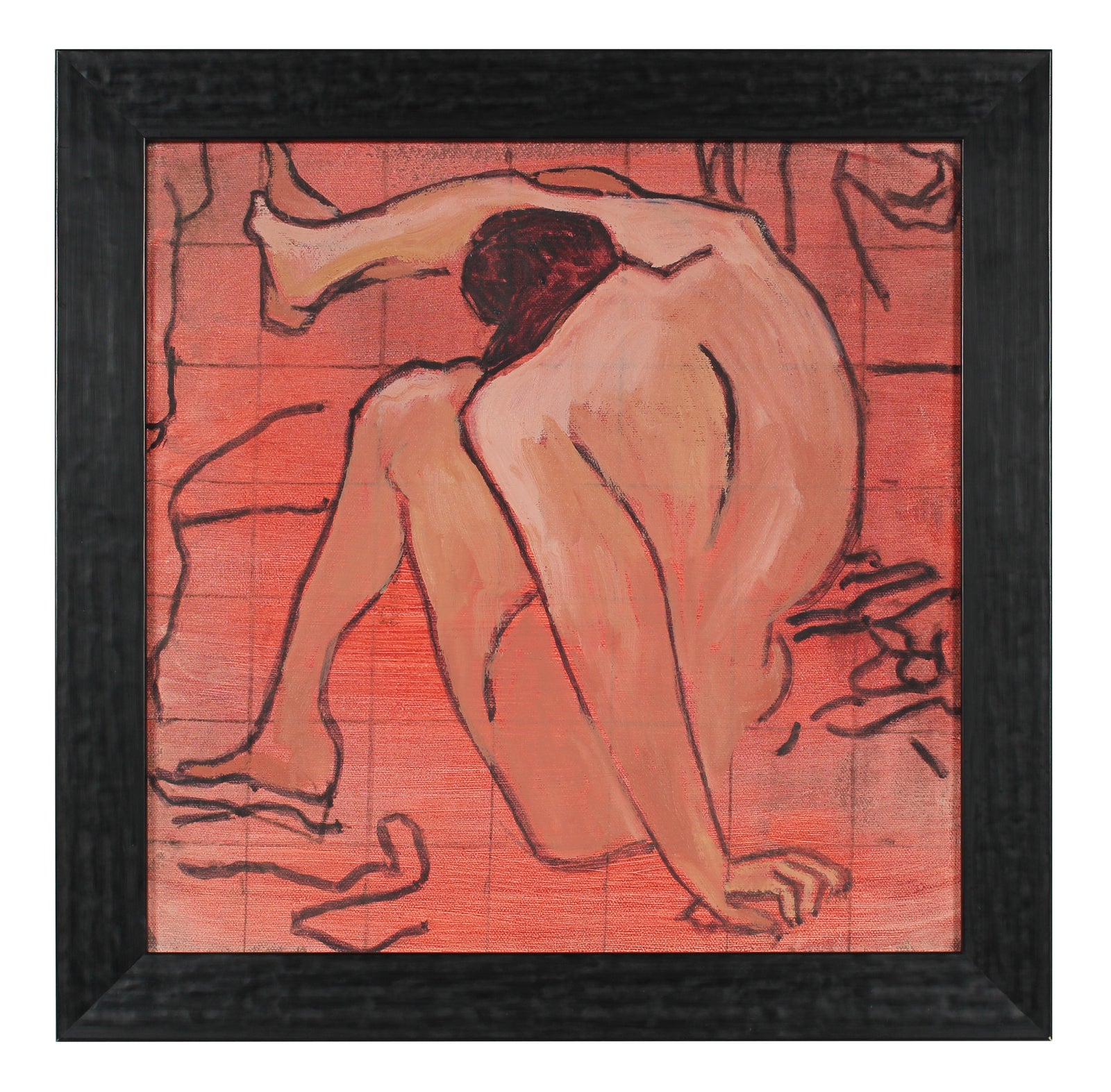 Modernist Figure Drawing Nude <br>Mid-Late 20th Century Oil <br><br>#56540