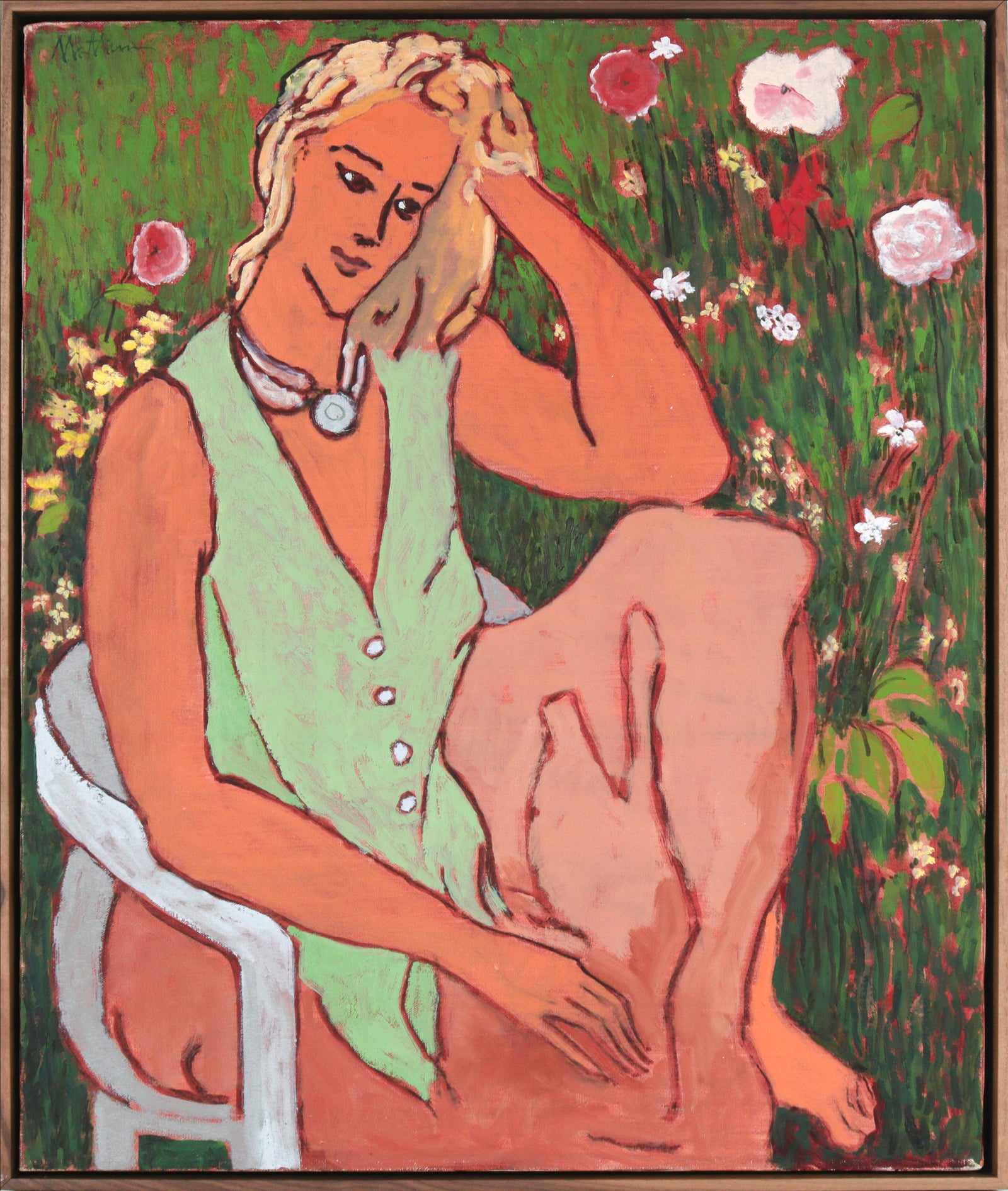 Model in the Garden <br>Late 20th Century Oil <br><br>#56560