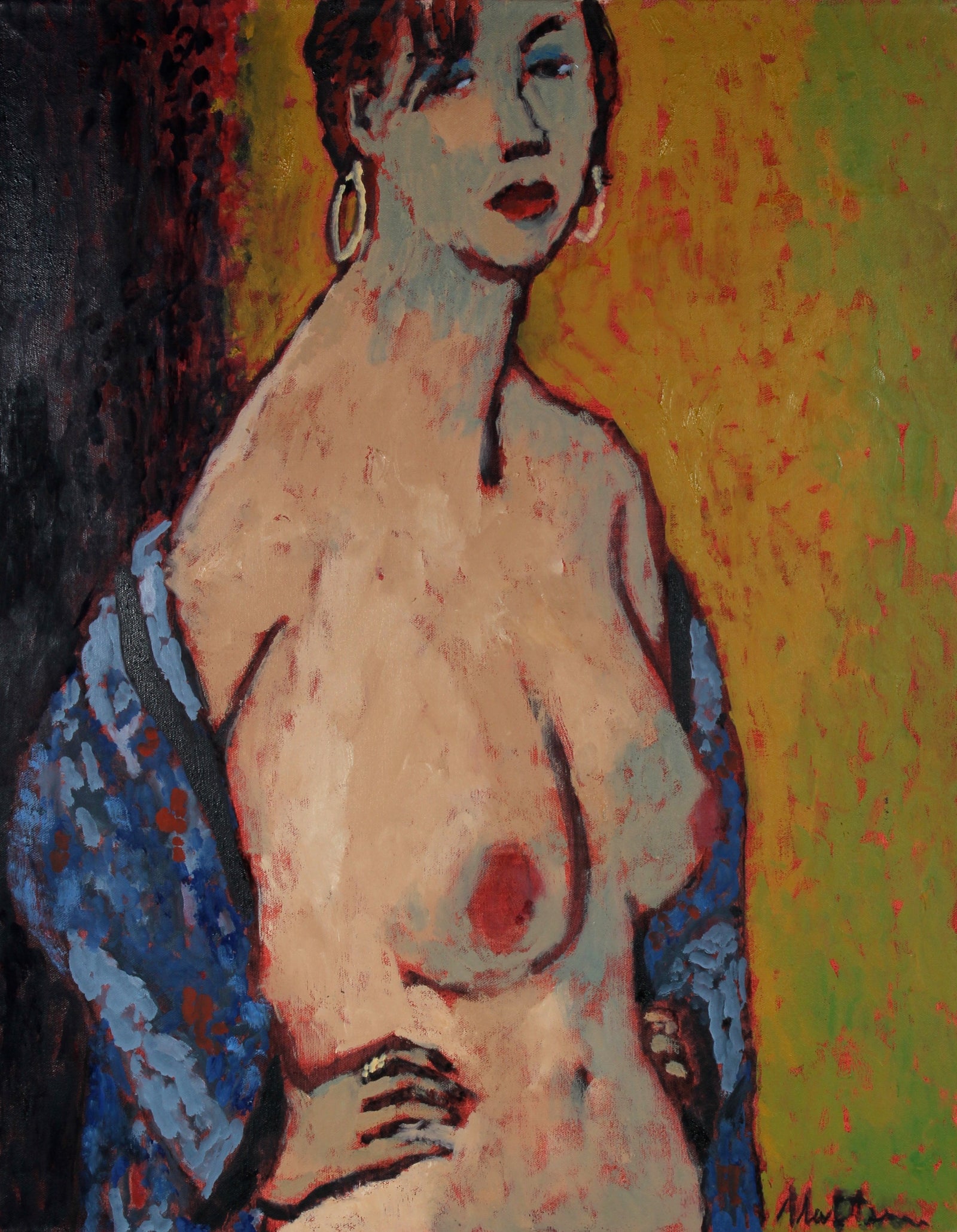 20th Century Nude & Textile Oil <br><br>#56573