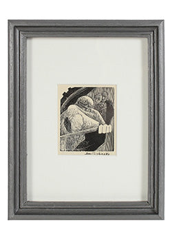 Abstracted Figures&lt;br&gt;Linoleum Block Print&lt;br&gt;&lt;br&gt;#57892