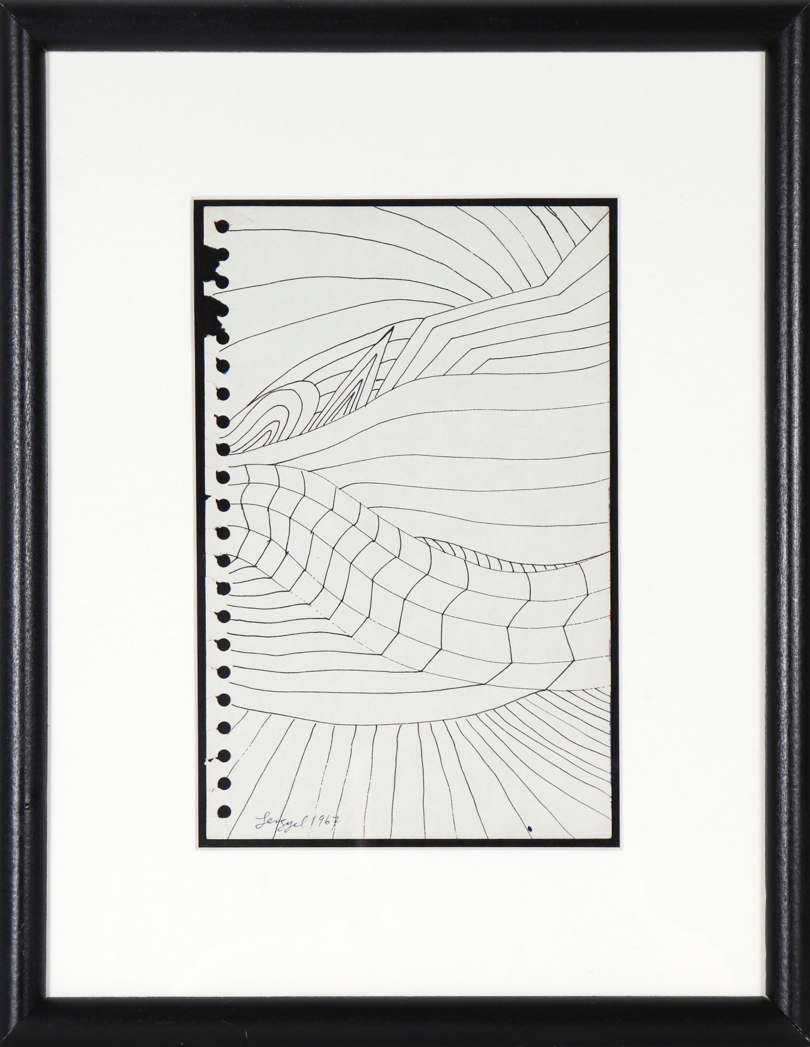 Modernist Line Drawing <br>1967 Ink on Paper <br><br>#58258