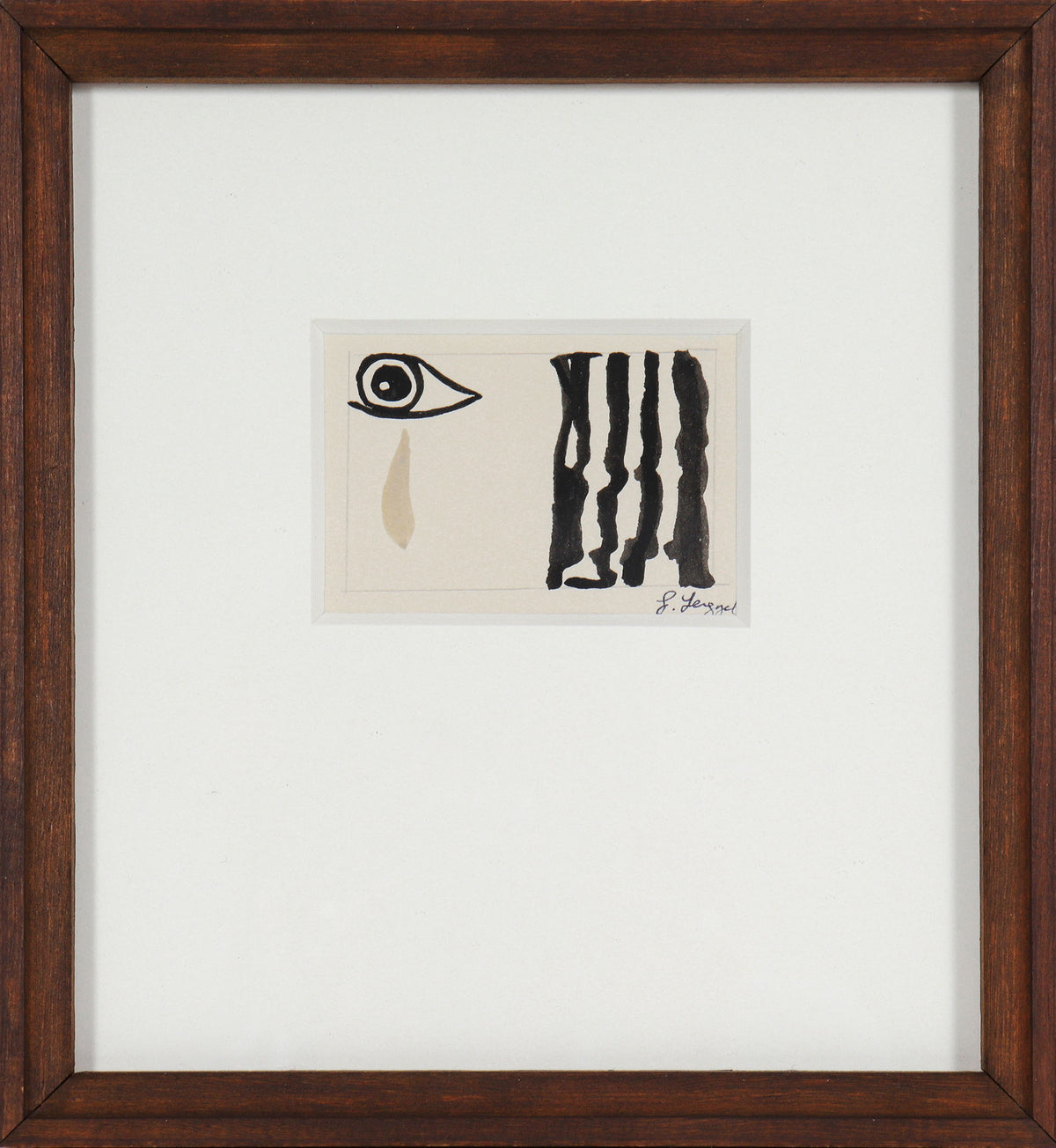 Monochromatic Abstract with Eye &lt;br&gt;1965 Gouache &lt;br&gt;&lt;br&gt;#58284
