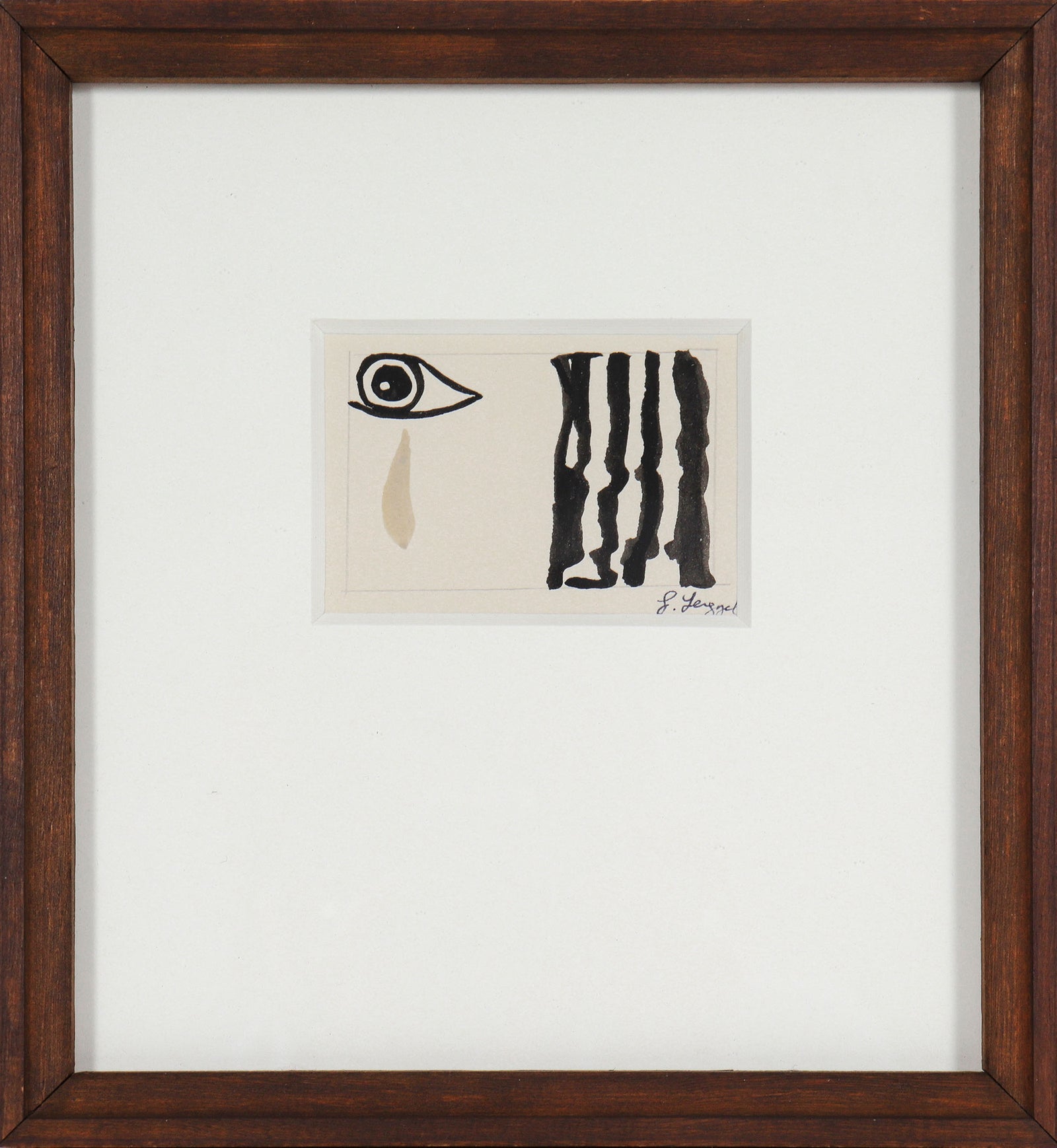 Monochromatic Abstract with Eye <br>1965 Gouache <br><br>#58284