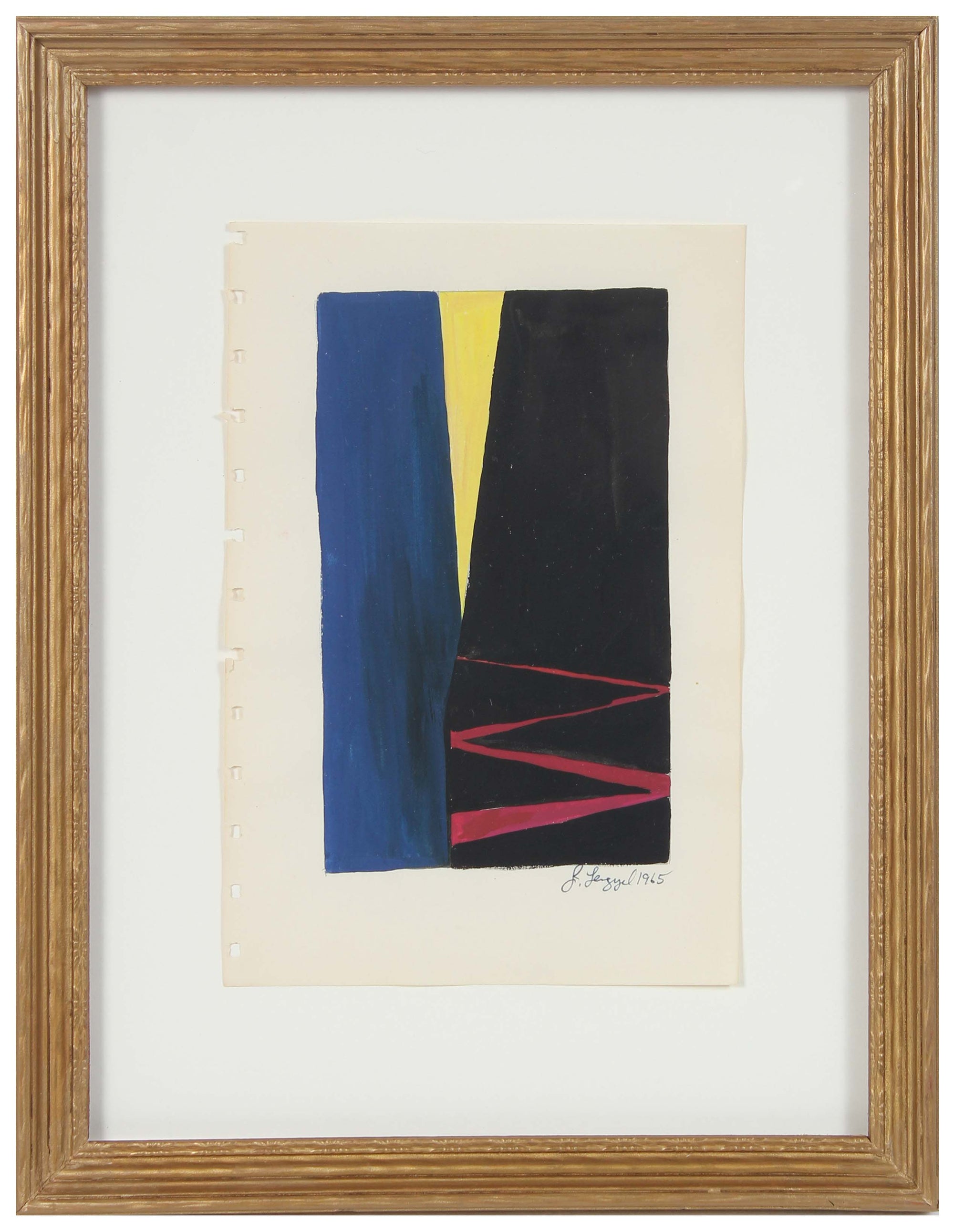 Dramatic Modernist Abstract<br>1965 Gouache<br><br>#58309
