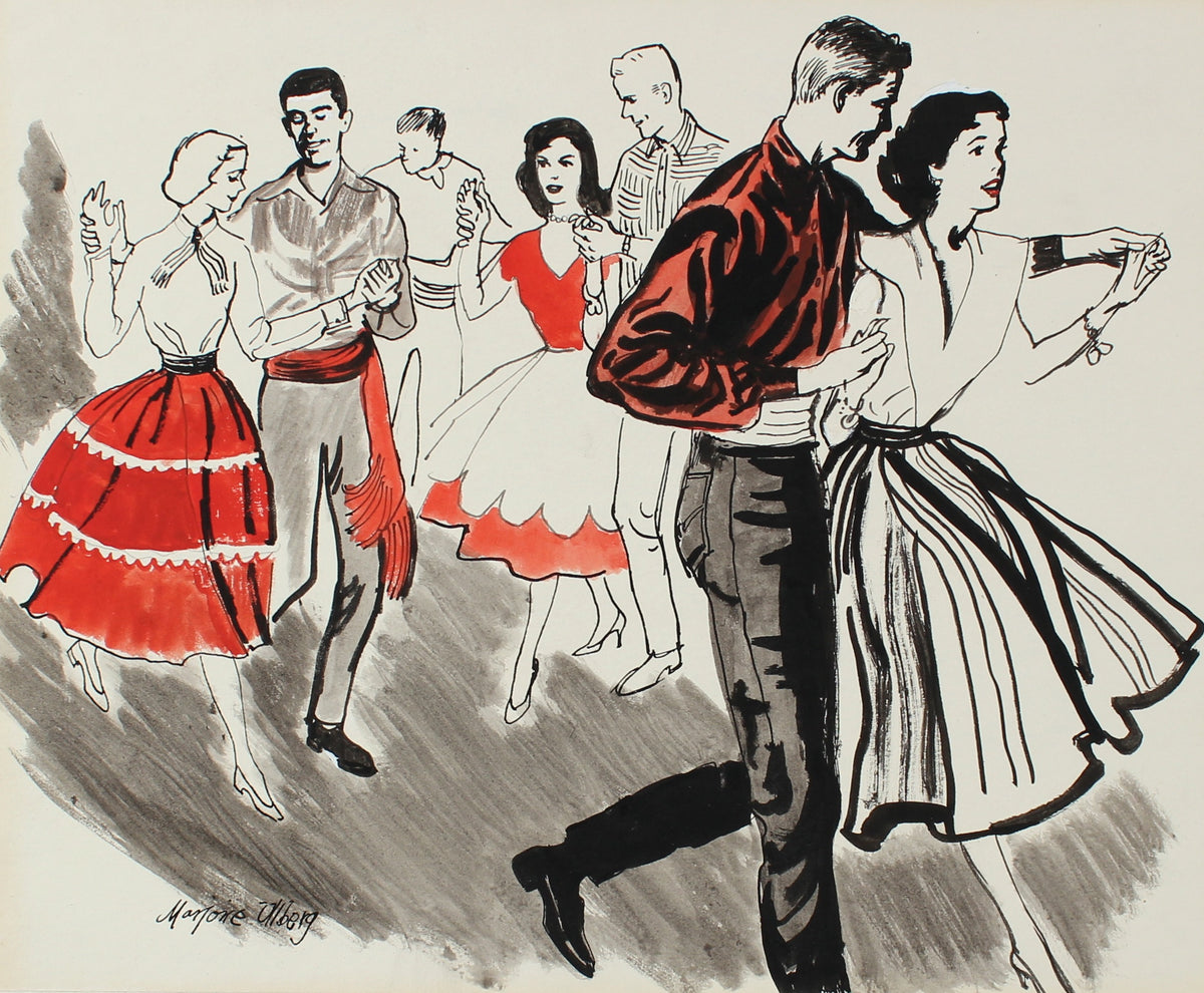 Dancing Couples&lt;br&gt;Ink &amp; Gouache, 1946-54&lt;br&gt;&lt;br&gt;#5973
