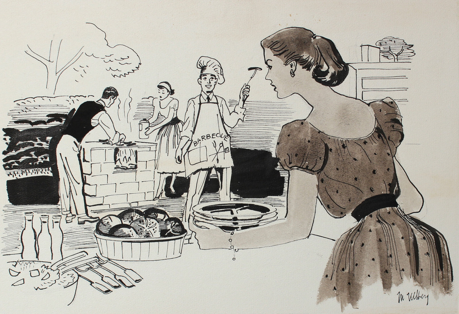 Summertime Barbeque<br>Ink, 1946-54<br><br>#5976