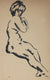 Coy European Nude <br>Early 20th Century Drawing <br><br>#60082
