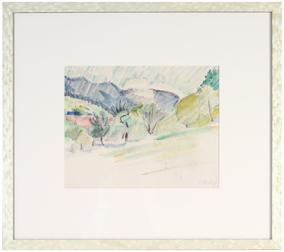 &lt;i&gt;Landscape&lt;/i&gt; &lt;br&gt;Early 20th Century Watercolor &amp; Charcoal &lt;br&gt;&lt;br&gt;#60097