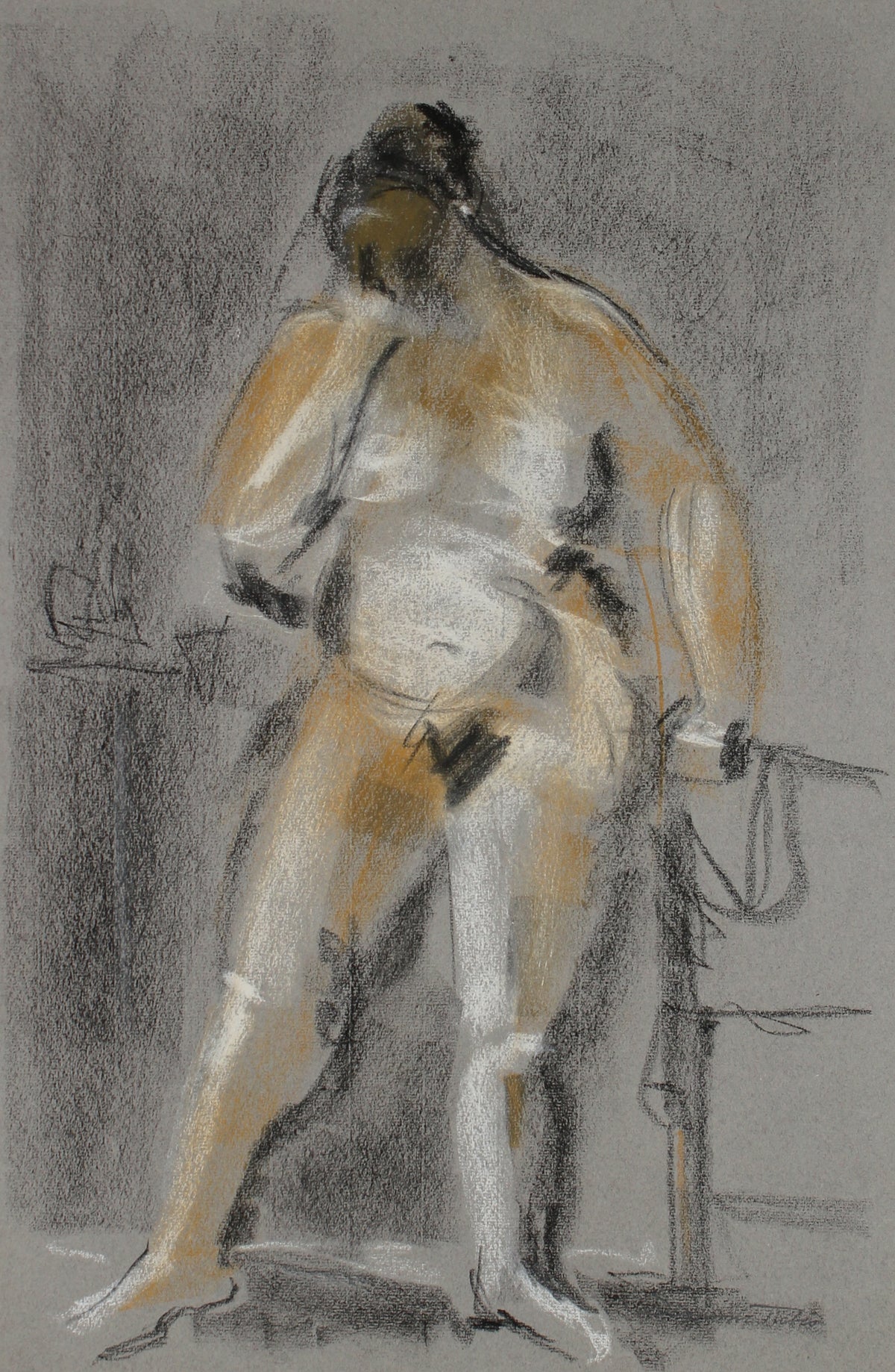 Nude Female Figure &lt;br&gt; 20th Century Pastel&lt;br&gt;&lt;br&gt;#61308