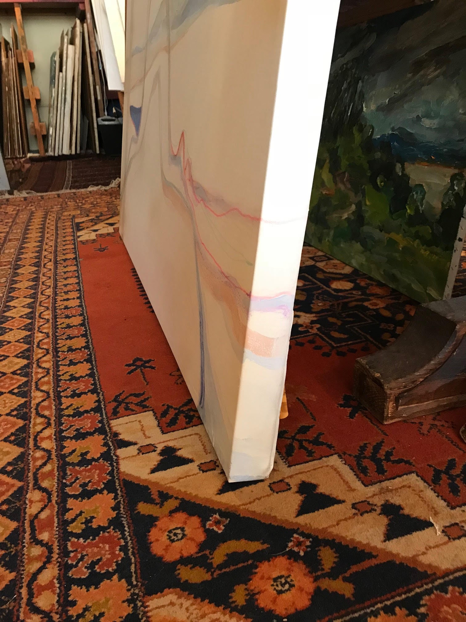 Pale Abstract Expressionist Work<br>1975 Oil on Canvas<br><br>#67488