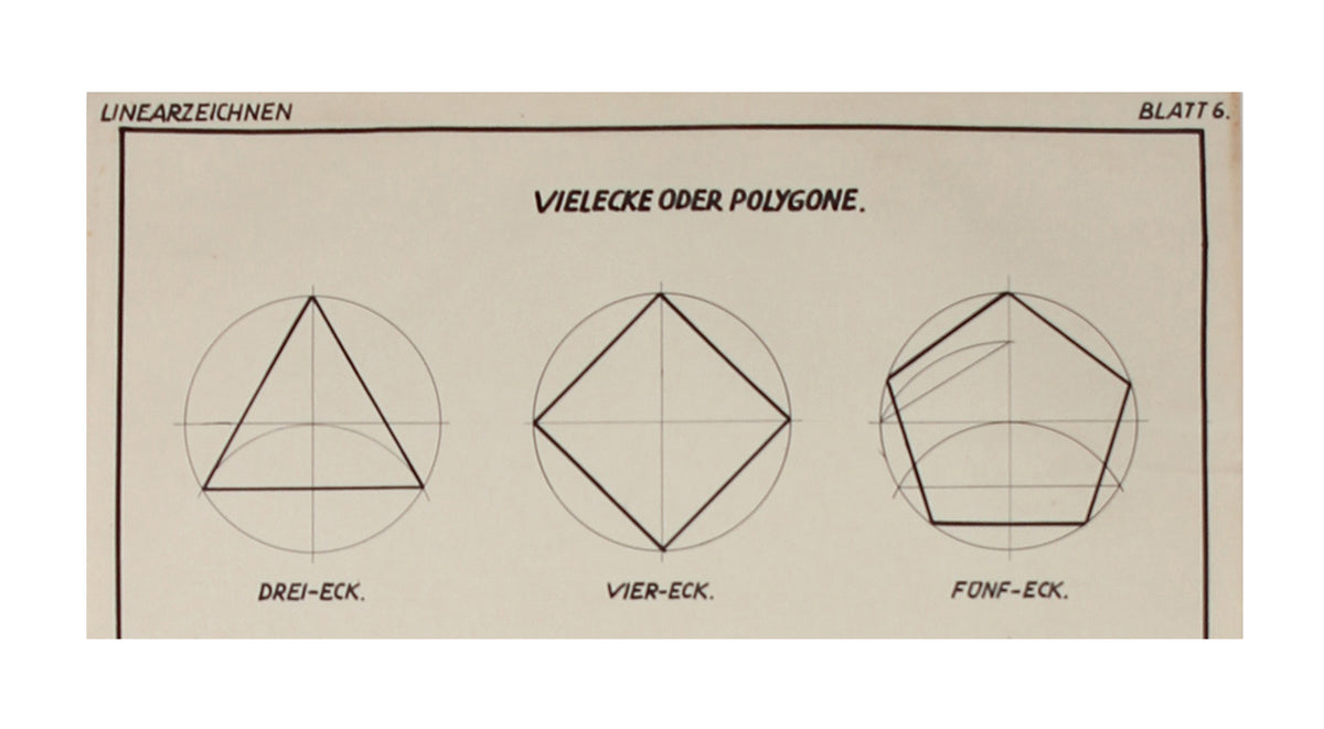 Geometric German Engineering Drawing <br>1941 Ink & Watercolor <br><br>#71112