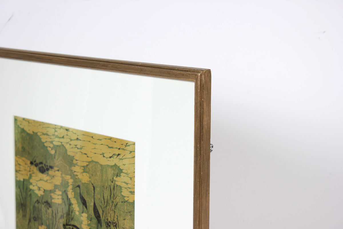 <i>Nelumbu</i><br>1960-70s Linoleum Block Print<br><br>#71352