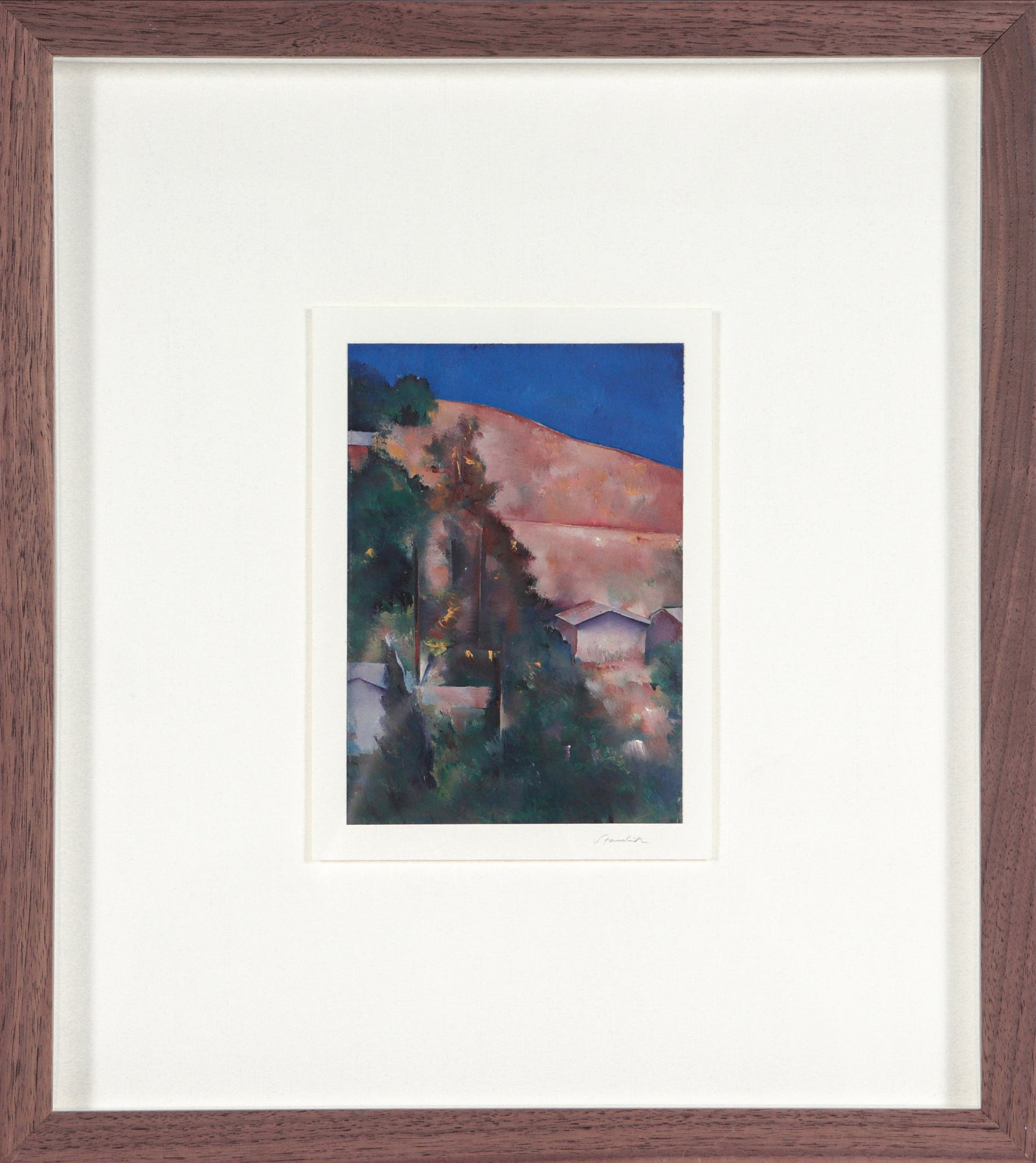 Dusk on the Hill <br>Late 20th Century Oil on Paper <br><br>#71471