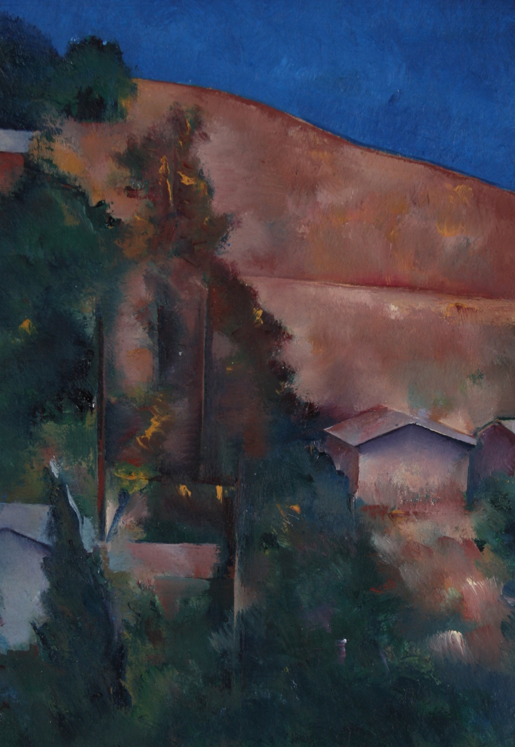 Dusk on the Hill <br>Late 20th Century Oil on Paper <br><br>#71471