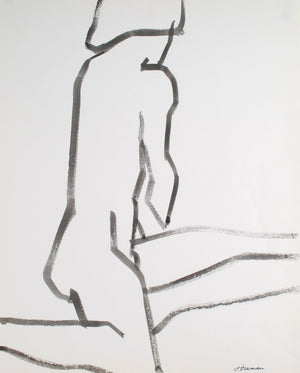 Modernist Figure Side View <br>1976 Ink Wash <br><br>#71916