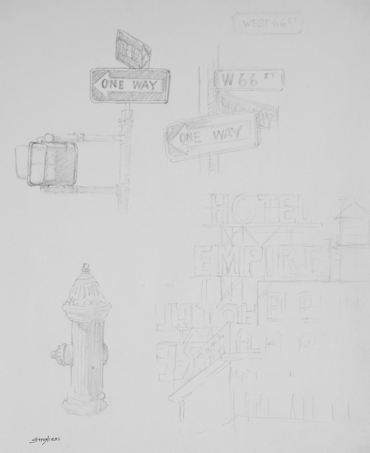 Upper West Side, New York Study<br>Mid Century Graphite<br><br>#72000