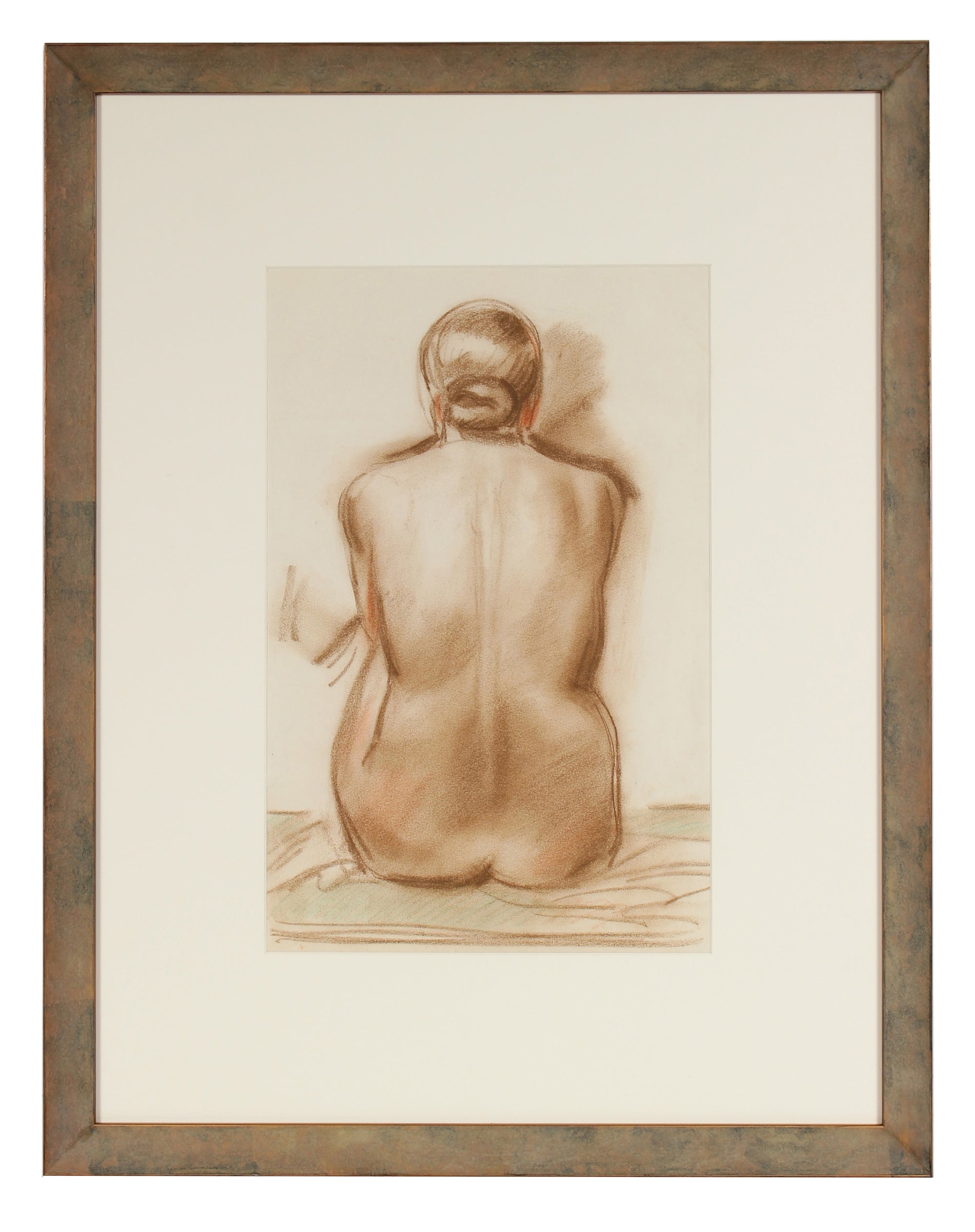 Sepia Female Nude<br>1940-60s Pastel<br><br>#72003
